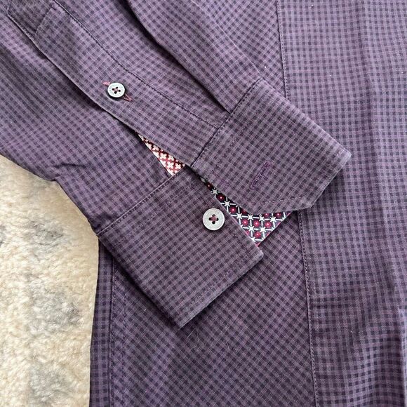 Men’s Ted Baker London Purple Button Down Shirt - Picture 3 of 4